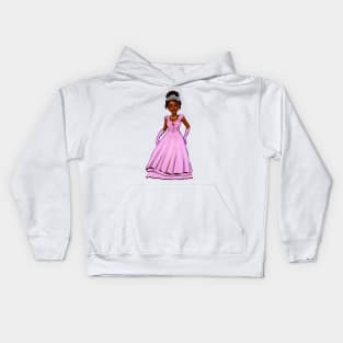 Princess Coco in purple / lavender  ! beautiful  black girl with Afro hair, brown eyes and dark brown skin. Hair love ! Kids Hoodie